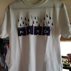 PRINCE PURPLE RAIN Periodic Table T-SHIRT (White-Adult LG?) Funk Rock REVOLUTION
